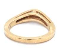 Estate 14K YG Channel Set Baguette Diamond Wavy Band