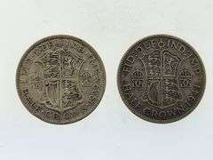 1929 & 1941 Great Britain Half Crown, Silver