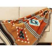 Aztec Throw Blanket Reversible Boho Cover