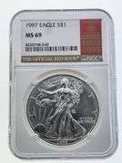 1997 American Silver Eagle, NGC MS69 "Red Book Label"
