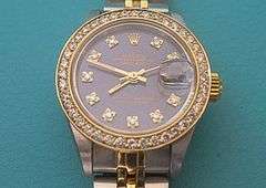 LADY'S ROLEX QUICKSET DATEJUST 18K AND STAINLESS STEEL WITH AFTERMARKET DIAMOND BEZEL AND DIAL