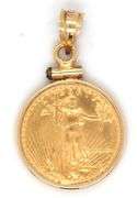 1986 US $5 Gold Piece Pendant