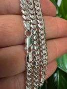 Sterling Silver 925 Italian 5mm Miami Cuban Chain 22" Necklace