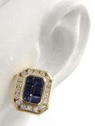 18kt Yellow gold sapphire and diamond earrings
