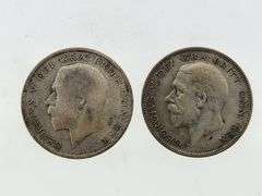 1923 & 1933 Great Britain Half Crown, Silver