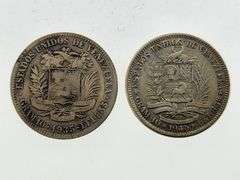 1935 & 1945 Venezuela Bolivar, 83.5% Silver