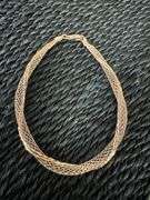 Sterling Silver 925 Rose Gold Plated Net Wrap Italian 8" Bracelet