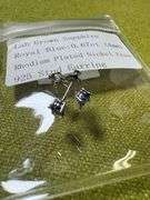 Rhodium Plated Sterling Silver 925 Lab Grown Sapphire 0.67ct (4mm) Earrings (Pair)
