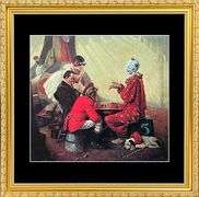 Norman Rockwell Vintage Art Norman Rockwell Checkers, Game with Circus Clown
