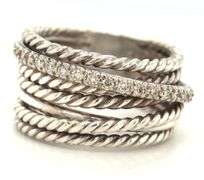 David Yurman cross over diamond ring