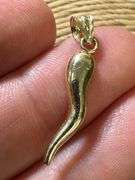10k Yellow Gold Italian Horn Pendant