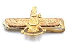 18kt Yellow gold Faravahar Symbol of Zoroastrianism Iranian Tie bar