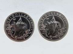 (Lot Of 2) 1971 Silver Dollars, Bahama Islands