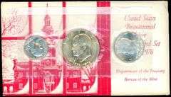 1976 3-Piece Bicentennial Silver Mint Set in Original Envelope