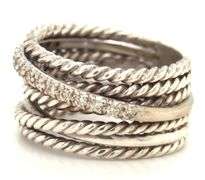 David Yurman cross over diamond ring