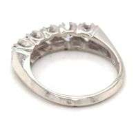 Platinum 1ctw 5 stone shared Prong diamond band