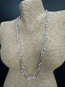 Sterling Silver Paperclip Offset Bead 8mm