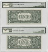 2 PMG-67 EPQ 1957 Series $1 Silver Certificates from same pack