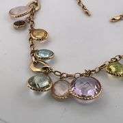 14K YELLOW GOLD GEM NECKLACE