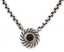 David Yurman black onyx cookie pendant on chain