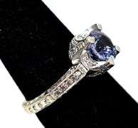 Amazing 14K white Gold Lavender Spinel Gemstone Ring  with Diamond Accents