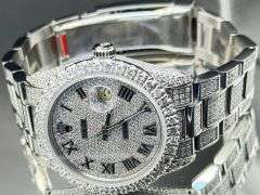 ROLEX STAINLESS STEEL GOLD DIAMOND DIAL JUBILEE BAND WATCH 11.5CT