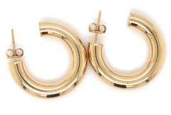 14kt Yellow gold 5mm Tube hoop earrings