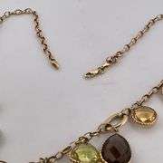 14K YELLOW GOLD GEM NECKLACE