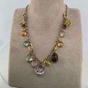 14K YELLOW GOLD GEM NECKLACE