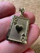 10k Yellow Gold Queen of Hearts Pendant