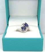 Darling 1.90CTW Triangle-Cut Faceted Tanzanite & Diamond Ring in Sterling Silver