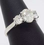 Classic Three Stone Diamond Ring in 18k White Gold