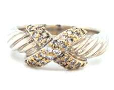 David Yurman 2-tone diamond X ring