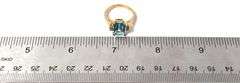 Stunning 10k Yellow Gold Blue Topaz Gemstone Ring with Diamond Accents