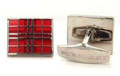 Burberry checkered red cufflinks