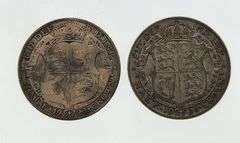 1923 & 1926 Great Britain Half Crown, Silver