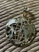 10k Yellow Gold Globe World Earth Pendant