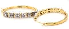 925 Sterling silver gold plated diamond accent hoop earrings