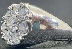 STUNNING 3.75 T.C.W MENS 14K WHITE GOLD DIAMOND PINKY RING LAB GROWN
