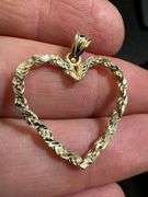 10K Yellow Gold Braided Heart Pendant
