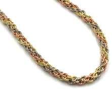 14kt Tri color gold rope chain necklace