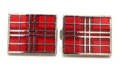Burberry checkered red cufflinks