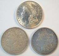 1921 P-D-S Morgan Silver Dollars. Last year of issue for Morgans
