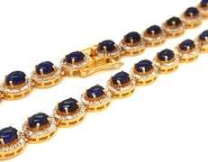 Ravishing Brand new European Direct From Manufacturer 30.00CTW Oval Cabochon-Cut Kyanite & 6.00CTW D