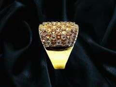 14 Kt Gold Plate 5.75 Cttw Simulated Vs1 Yellow Diamond and White Diamond Ring