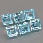 Heavy! 8.42ct Swiss blue princess cut Topaz set!