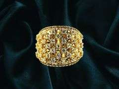 14 Kt Gold Plate 5.75 Cttw Simulated Vs1 Yellow Diamond and White Diamond Ring