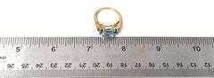 Elegant 10K Yellow Gold Blue Topaz Gemstone Ring with Diamond Accents