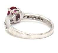10kt White gold 0.60ct oval ruby and diamond ring