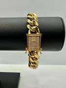 Huge 75.3 Gram Yellow Gold Plate Cuban Curb Link Bracelet
